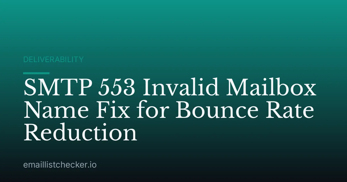 SMTP 553 Invalid Mailbox Name Fix for Bounce Rate Reduction