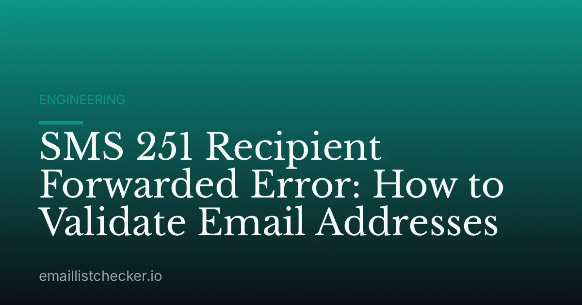 SMS 251 Recipient Forwarded Error: How to Validate Email Addresses