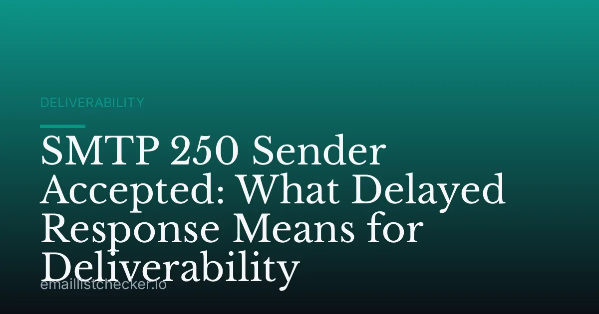 SMTP 250 Sender Accepted: What Delayed Response Means for Deliverability