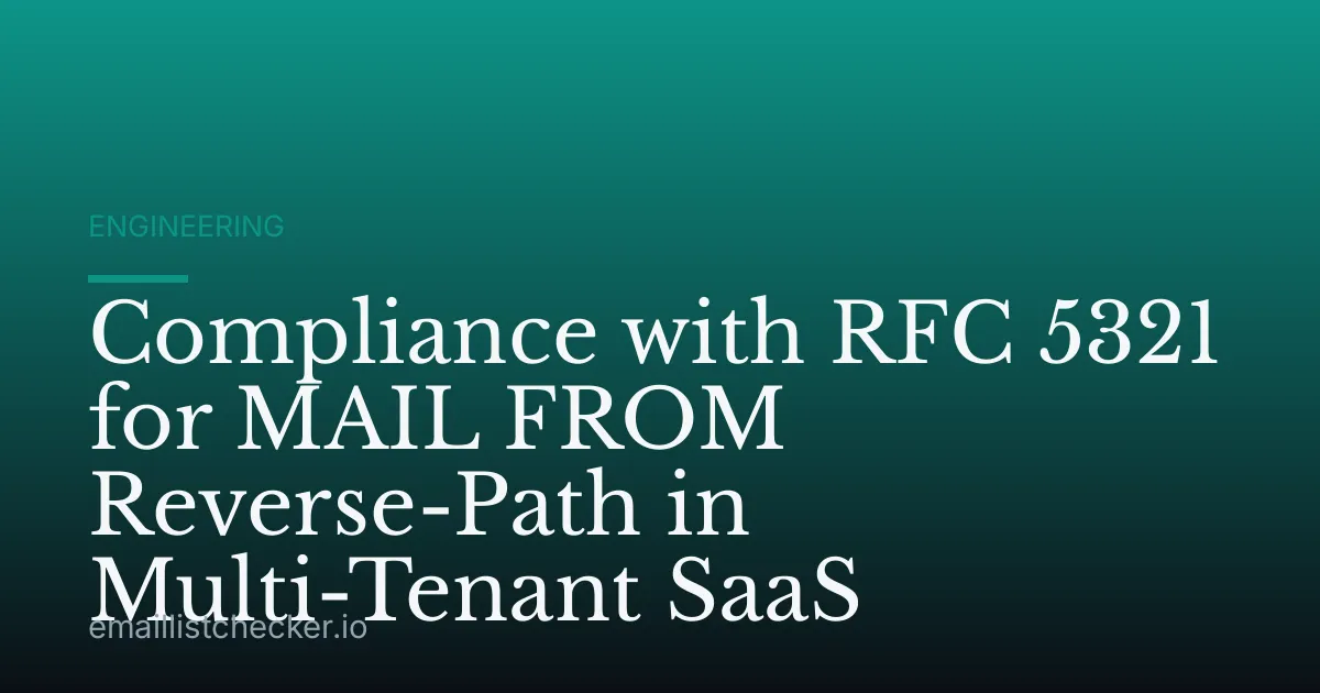Compliance with RFC 5321 for MAIL FROM Reverse-Path in Multi-Tenant SaaS