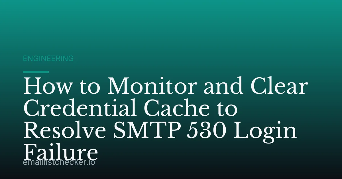 How to Monitor and Clear Credential Cache to Resolve SMTP 530 Login Failure