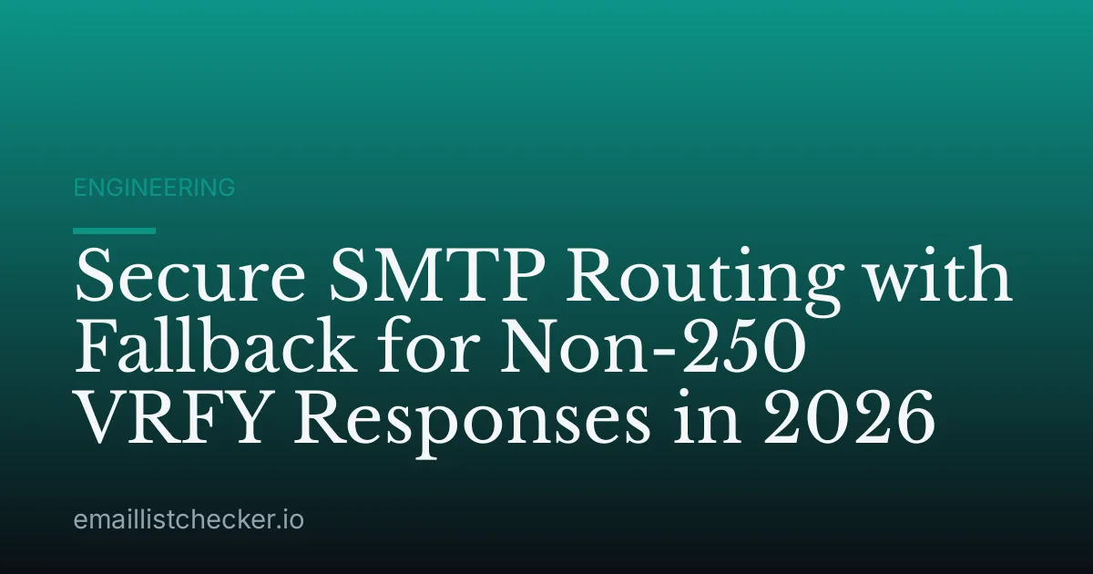 Secure SMTP Routing with Fallback for Non-250 VRFY Responses in 2026