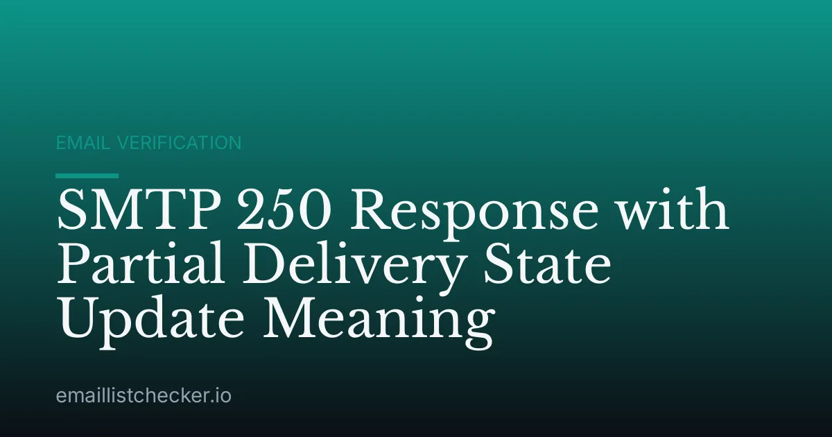 SMTP 250 Response with Partial Delivery State Update Meaning