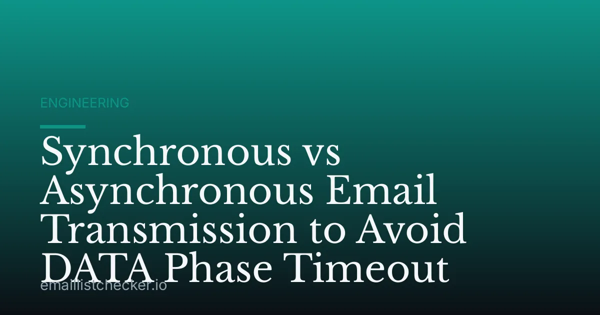 Synchronous vs Asynchronous Email Transmission to Avoid DATA Phase Timeout