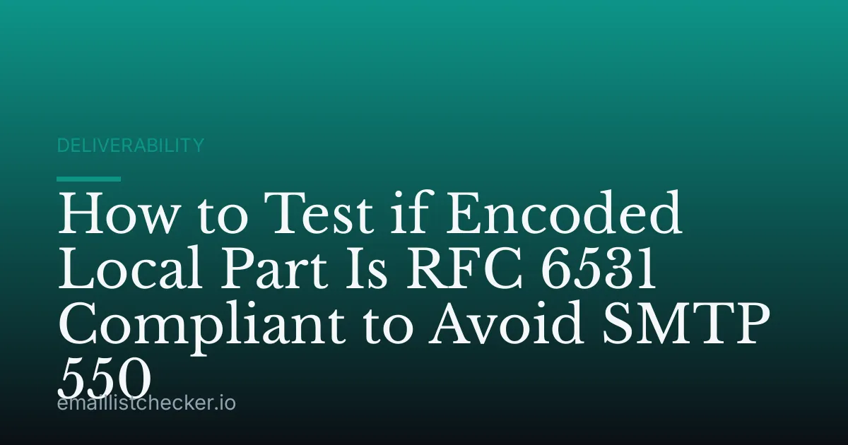 How to Test if Encoded Local Part Is RFC 6531 Compliant to Avoid SMTP 550