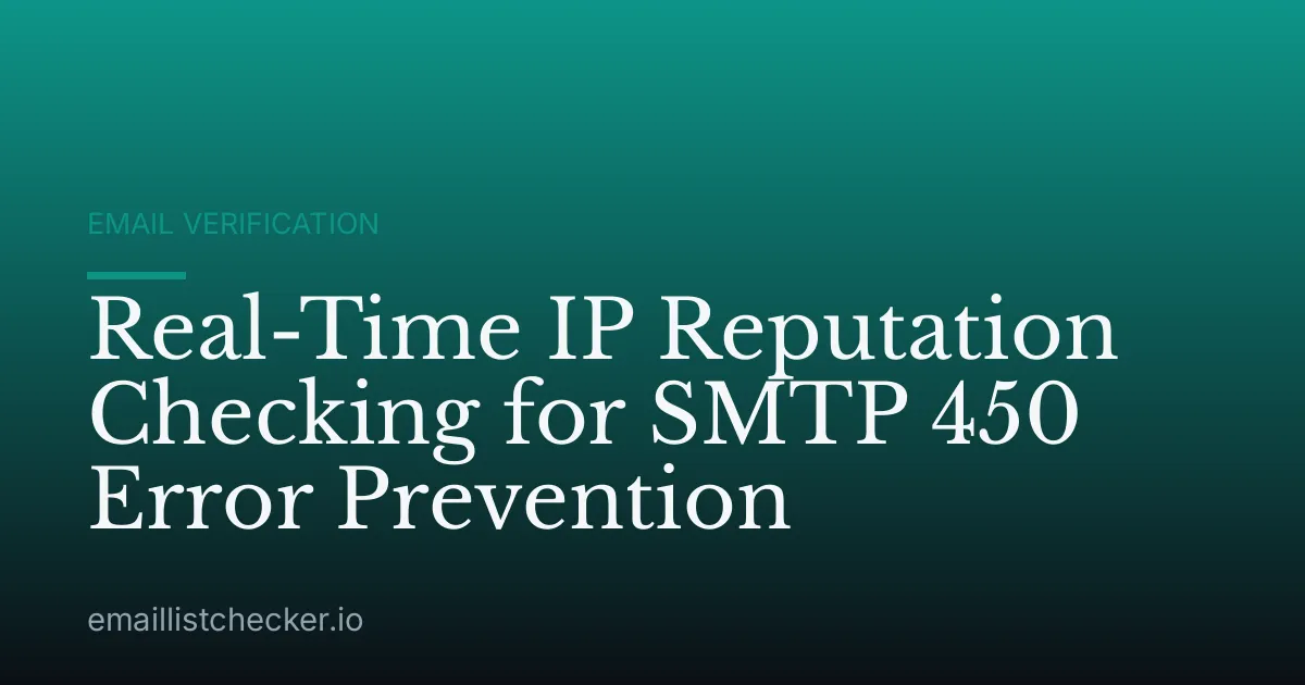 Real-Time IP Reputation Checking for SMTP 450 Error Prevention