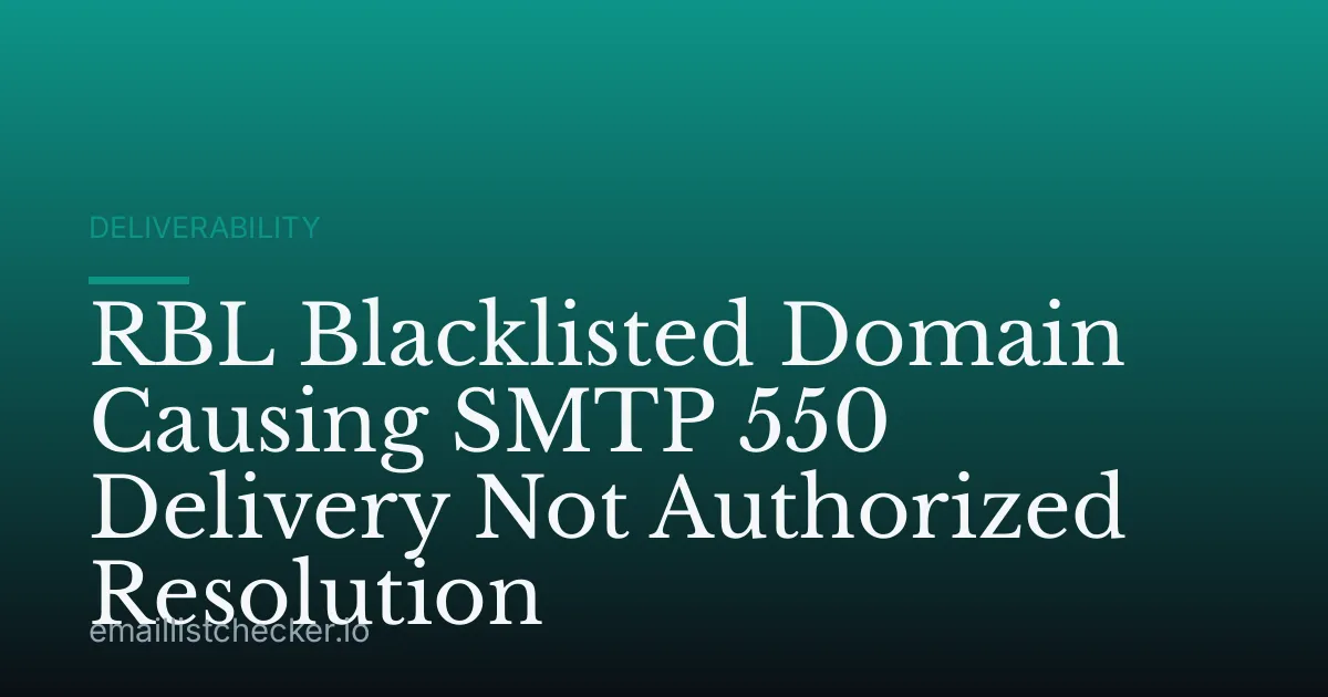 RBL Blacklisted Domain Causing SMTP 550 Delivery Not Authorized Resolution