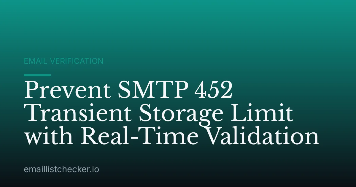 Prevent SMTP 452 Transient Storage Limit with Real-Time Validation