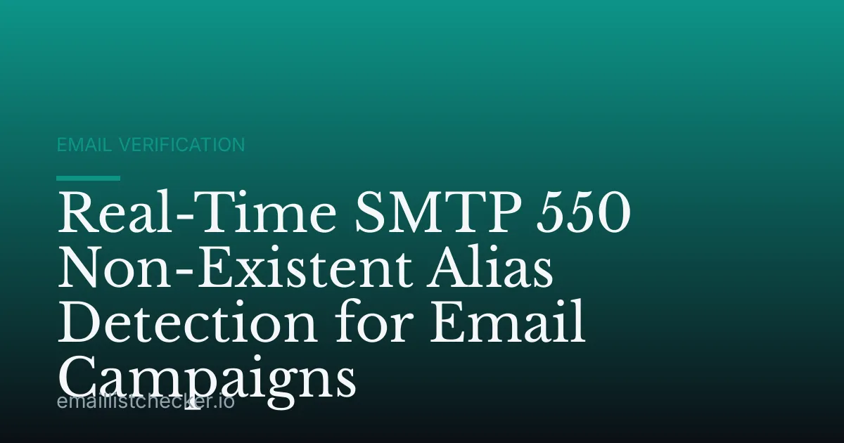 Real-Time SMTP 550 Non-Existent Alias Detection for Email Campaigns