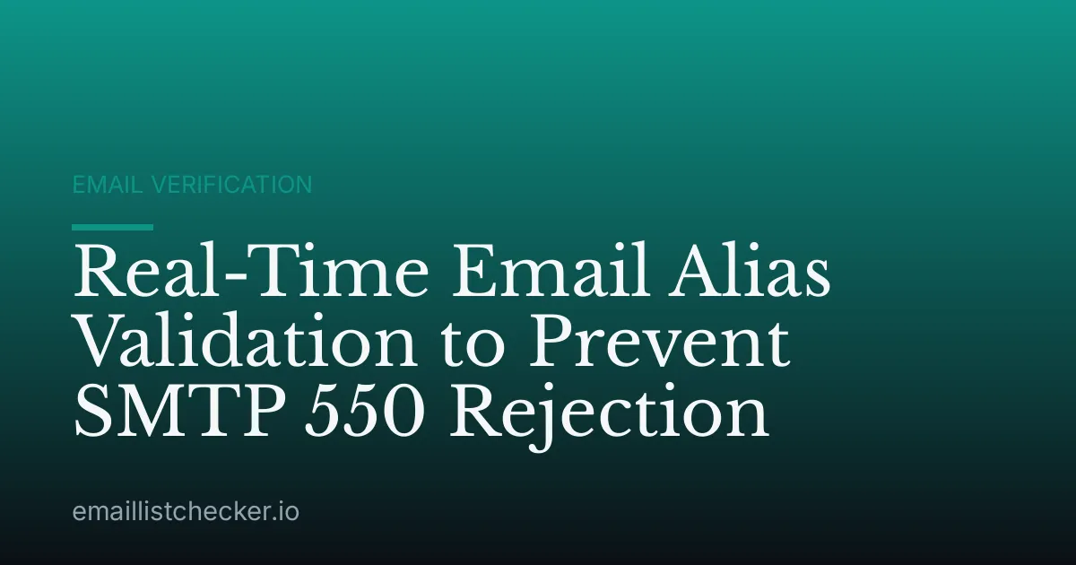Real-Time Email Alias Validation to Prevent SMTP 550 Rejection