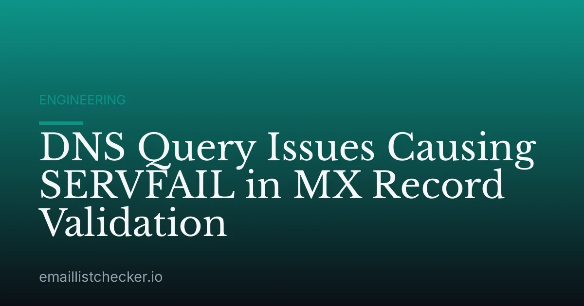 DNS Query Issues Causing SERVFAIL in MX Record Validation