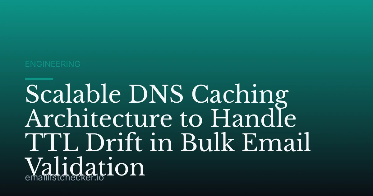 Scalable DNS Caching Architecture to Handle TTL Drift in Bulk Email Validation