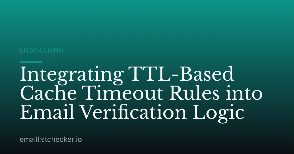 Integrating TTL-Based Cache Timeout Rules into Email Verification Logic
