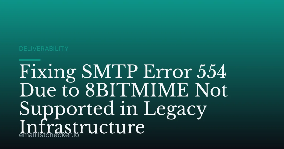 Fixing SMTP Error 554 Due to 8BITMIME Not Supported in Legacy Infrastructure