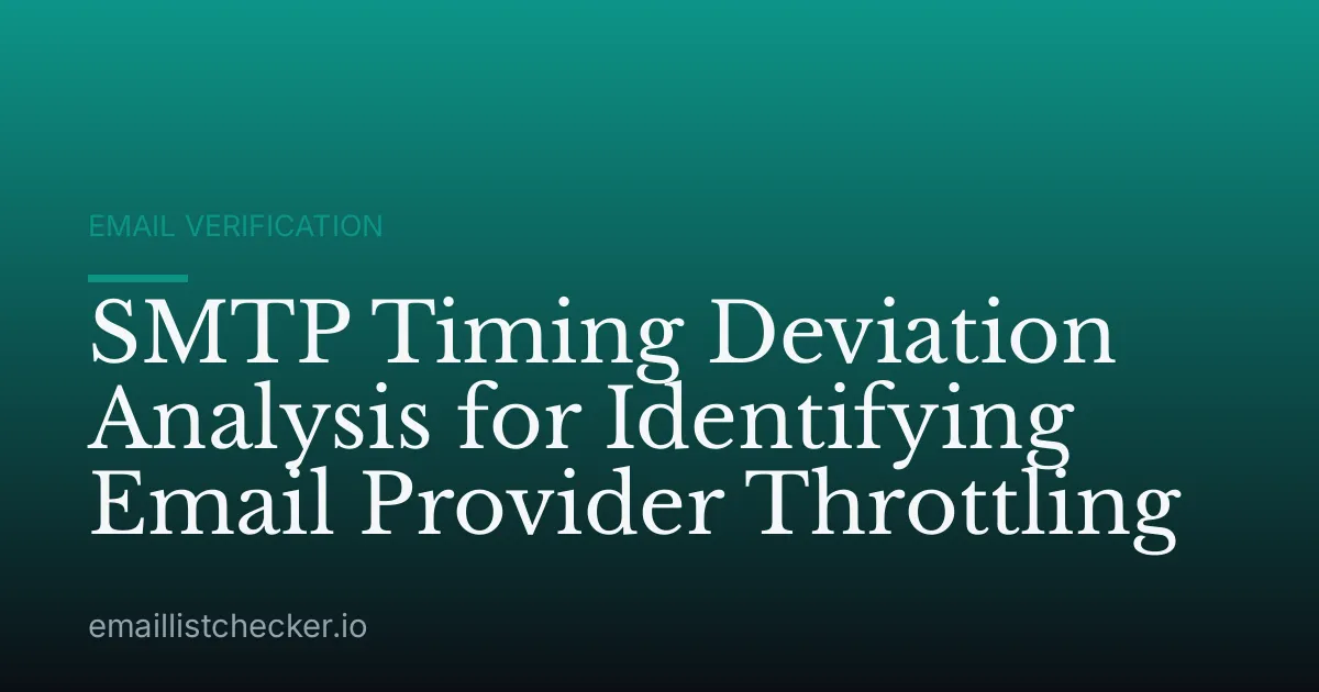 SMTP Timing Deviation Analysis for Identifying Email Provider Throttling