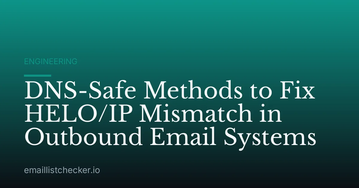 DNS-Safe Methods to Fix HELO/IP Mismatch in Outbound Email Systems