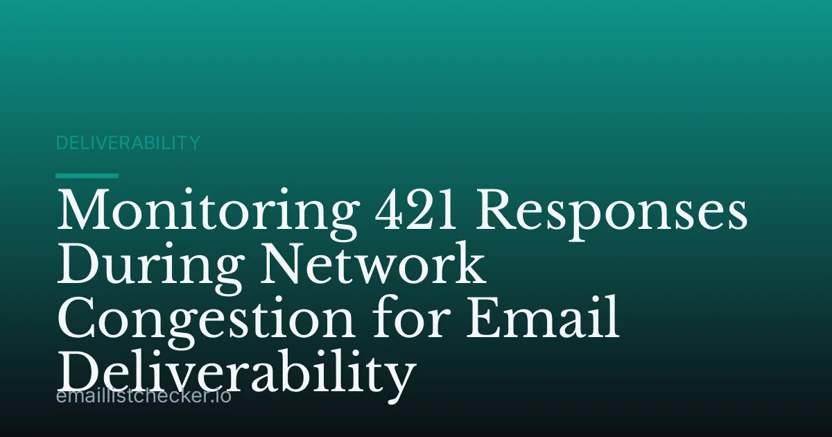 Monitoring 421 Responses During Network Congestion for Email Deliverability