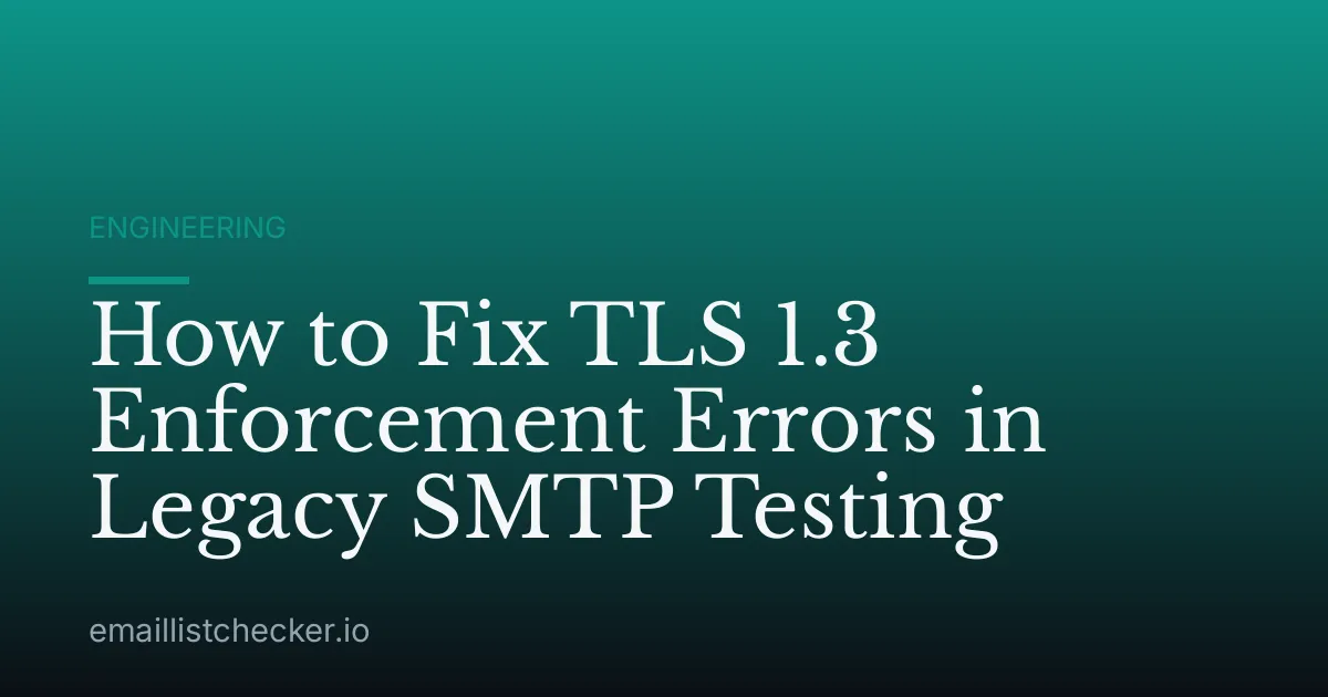 How to Fix TLS 1.3 Enforcement Errors in Legacy SMTP Testing
