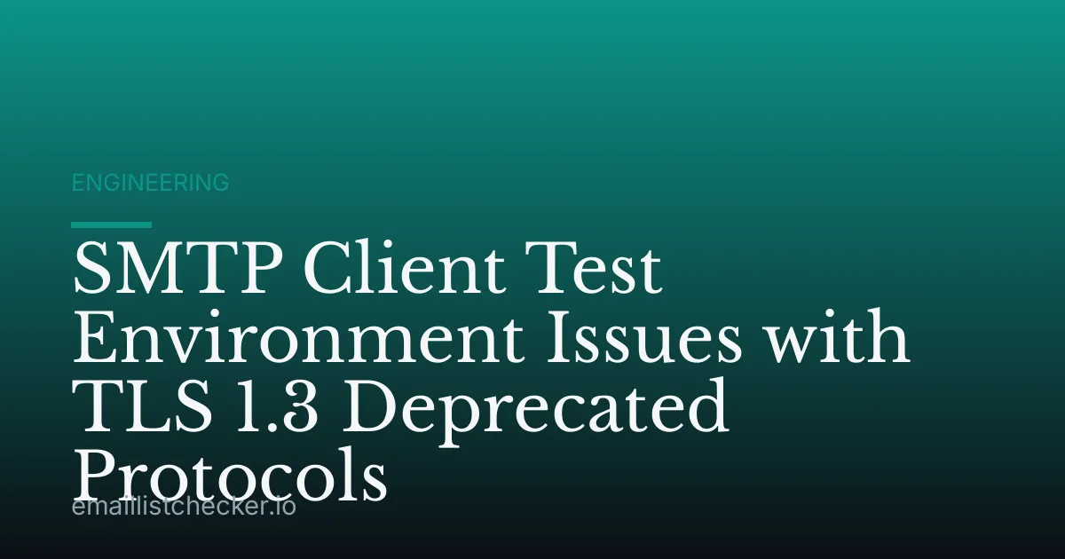 SMTP Client Test Environment Issues with TLS 1.3 Deprecated Protocols