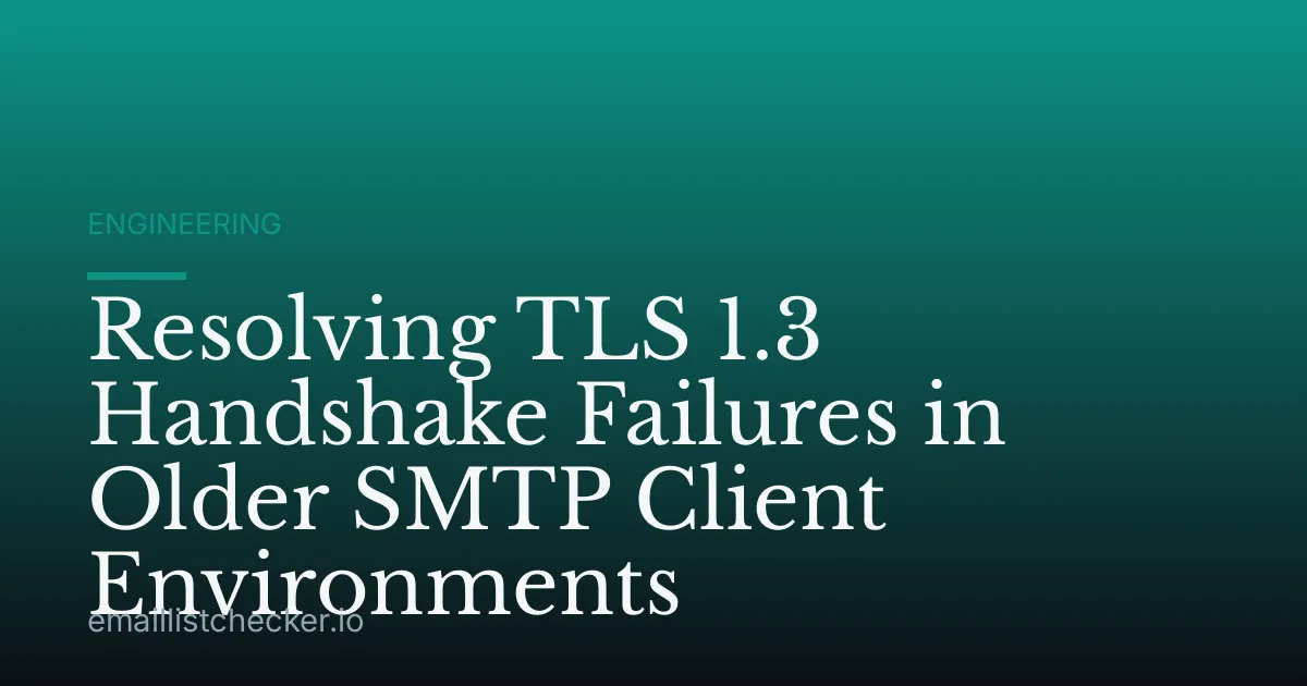 Resolving TLS 1.3 Handshake Failures in Older SMTP Client Environments