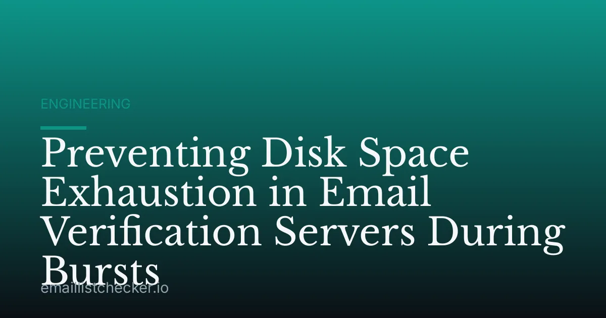 Preventing Disk Space Exhaustion in Email Verification Servers During Bursts