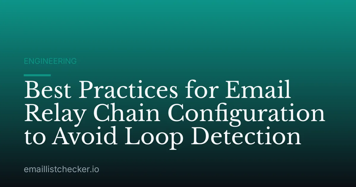 Best Practices for Email Relay Chain Configuration to Avoid Loop Detection