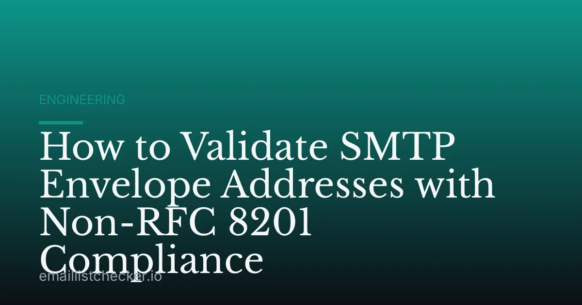 How to Validate SMTP Envelope Addresses with Non-RFC 8201 Compliance