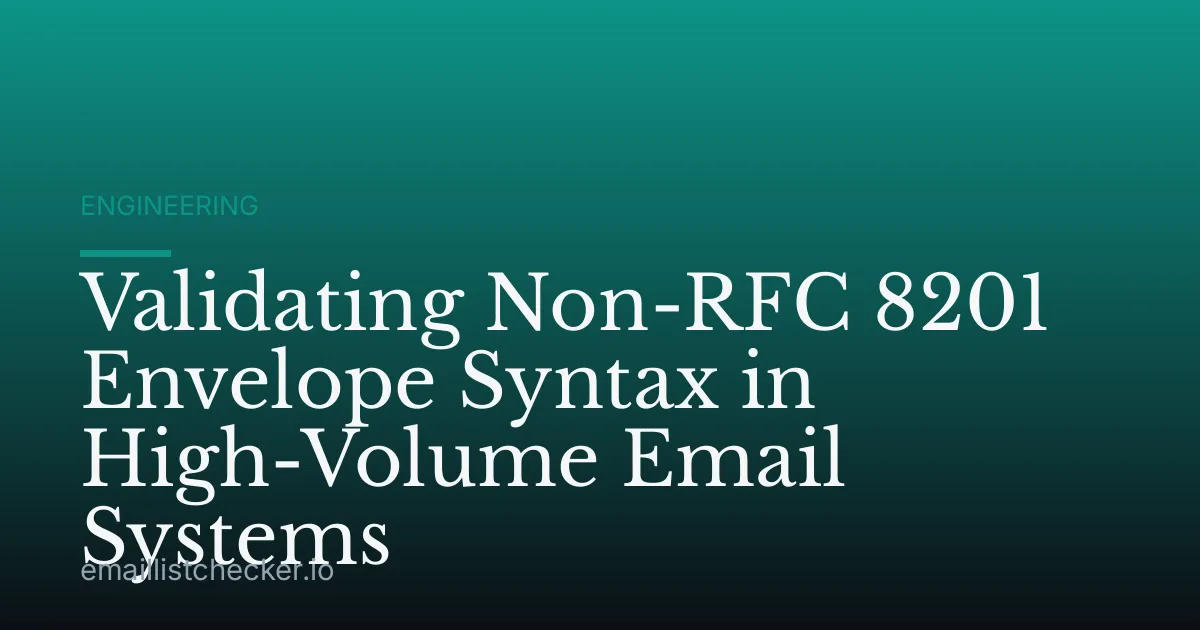 Validating Non-RFC 8201 Envelope Syntax in High-Volume Email Systems