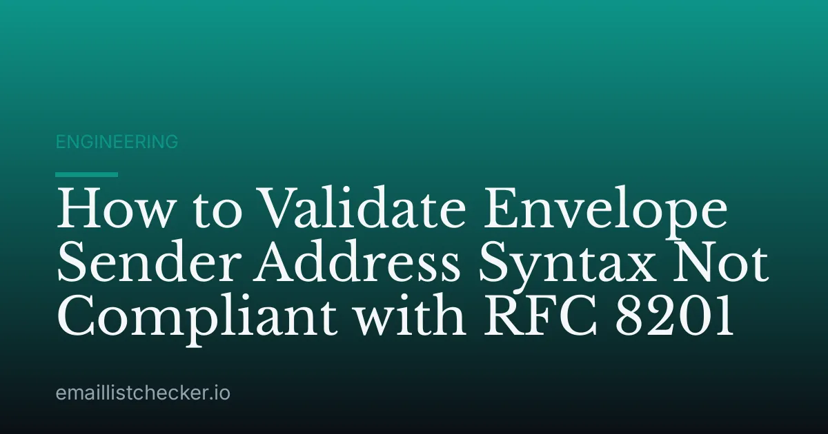 How to Validate Envelope Sender Address Syntax Not Compliant with RFC 8201