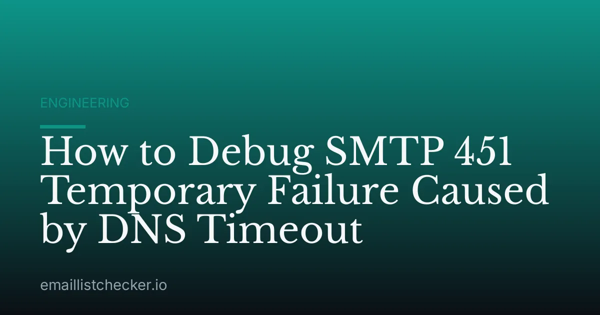 How to Debug SMTP 451 Temporary Failure Caused by DNS Timeout