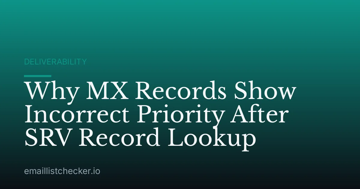 Why MX Records Show Incorrect Priority After SRV Record Lookup