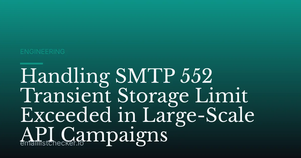 Handling SMTP 552 Transient Storage Limit Exceeded in Large-Scale API Campaigns