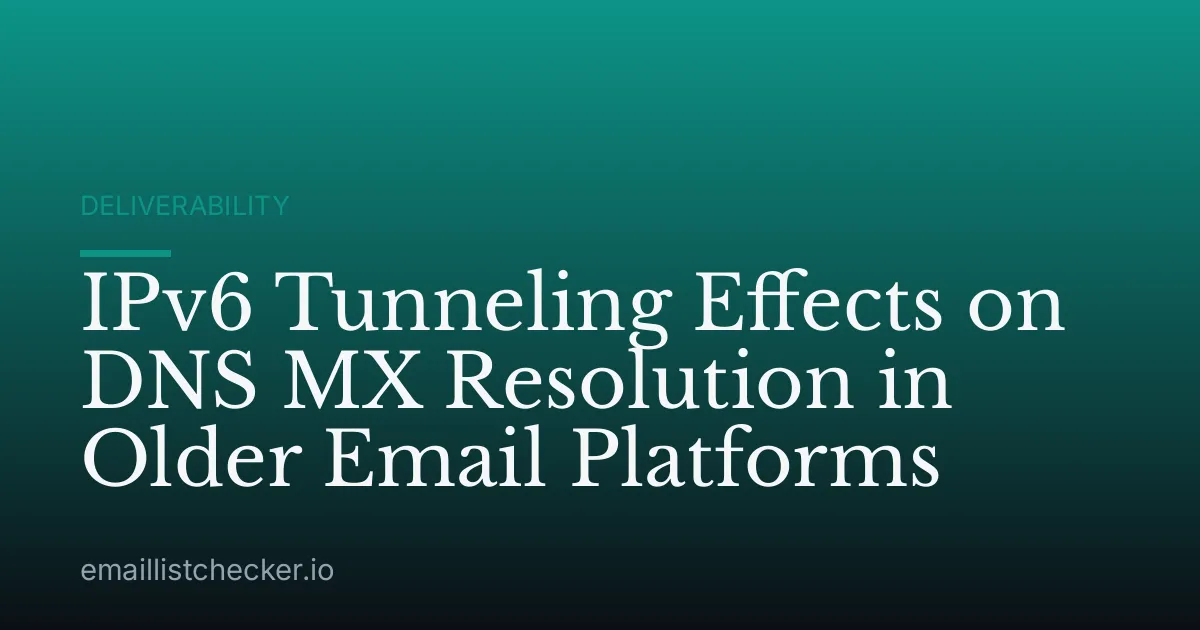 IPv6 Tunneling Effects on DNS MX Resolution in Older Email Platforms