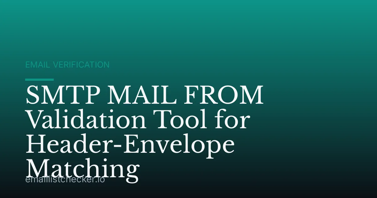 SMTP MAIL FROM Validation Tool for Header-Envelope Matching