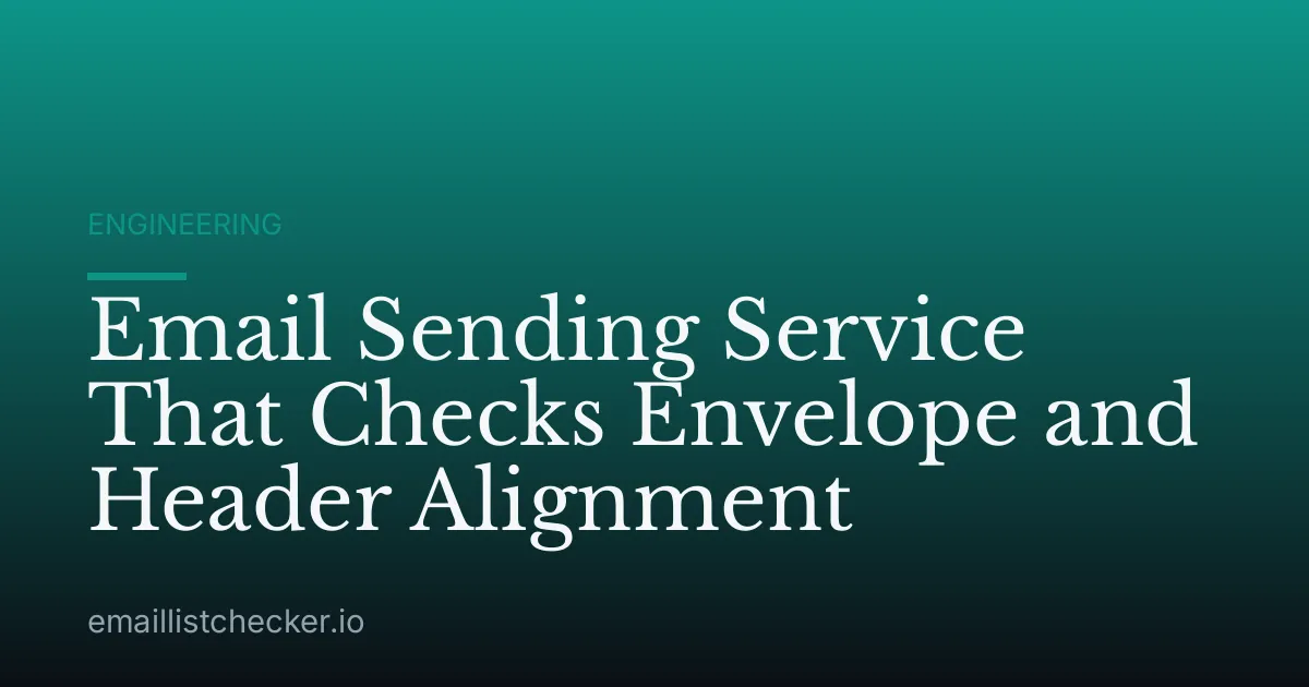 Email Sending Service That Checks Envelope and Header Alignment