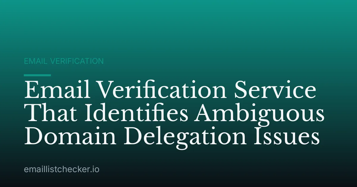 Email Verification Service That Identifies Ambiguous Domain Delegation Issues