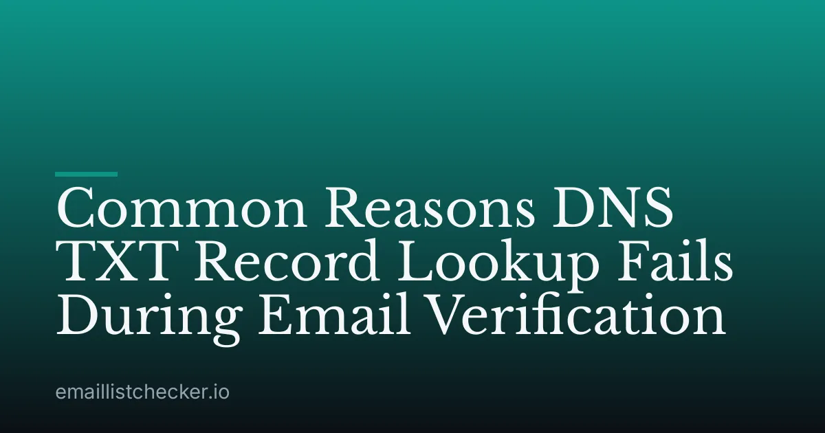 Common Reasons DNS TXT Record Lookup Fails During Email Verification