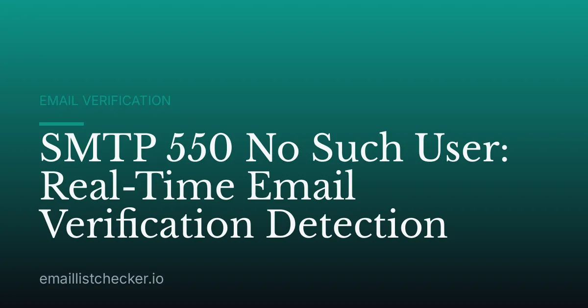 SMTP 550 No Such User: Real-Time Email Verification Detection