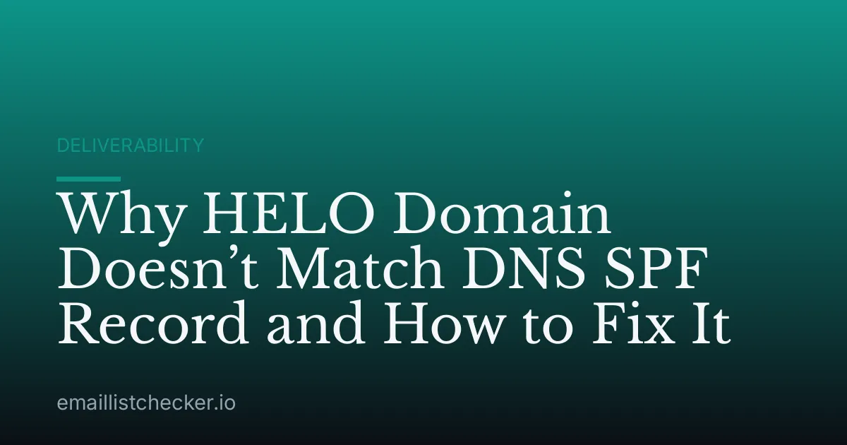 Why HELO Domain Doesn’t Match DNS SPF Record and How to Fix It