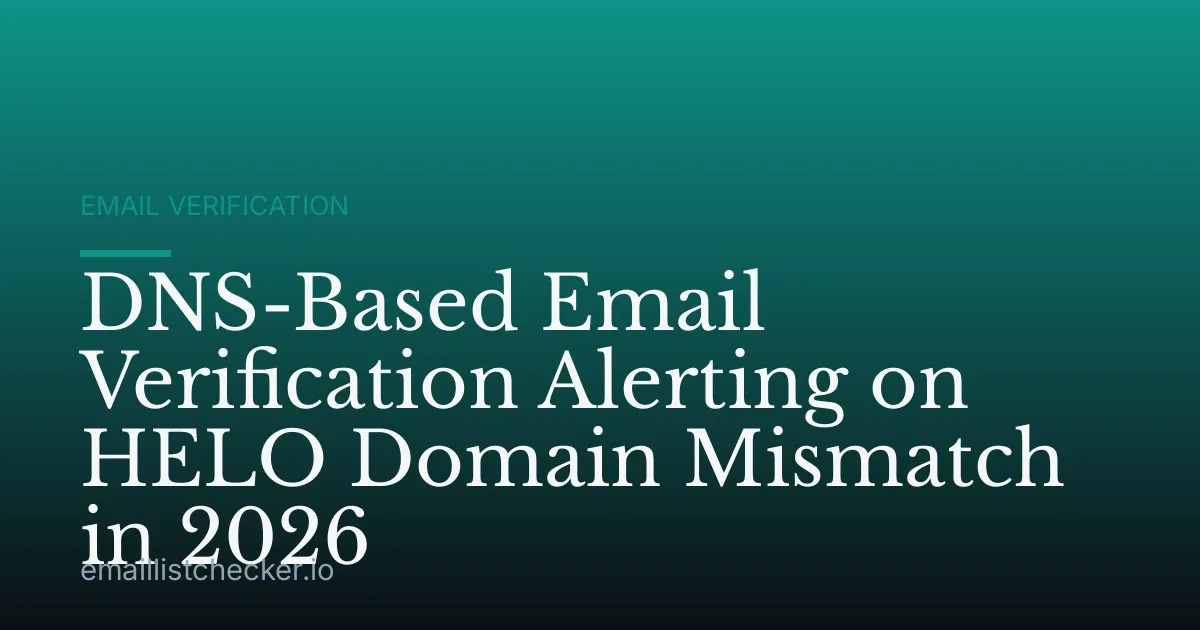 DNS-Based Email Verification Alerting on HELO Domain Mismatch in 2026