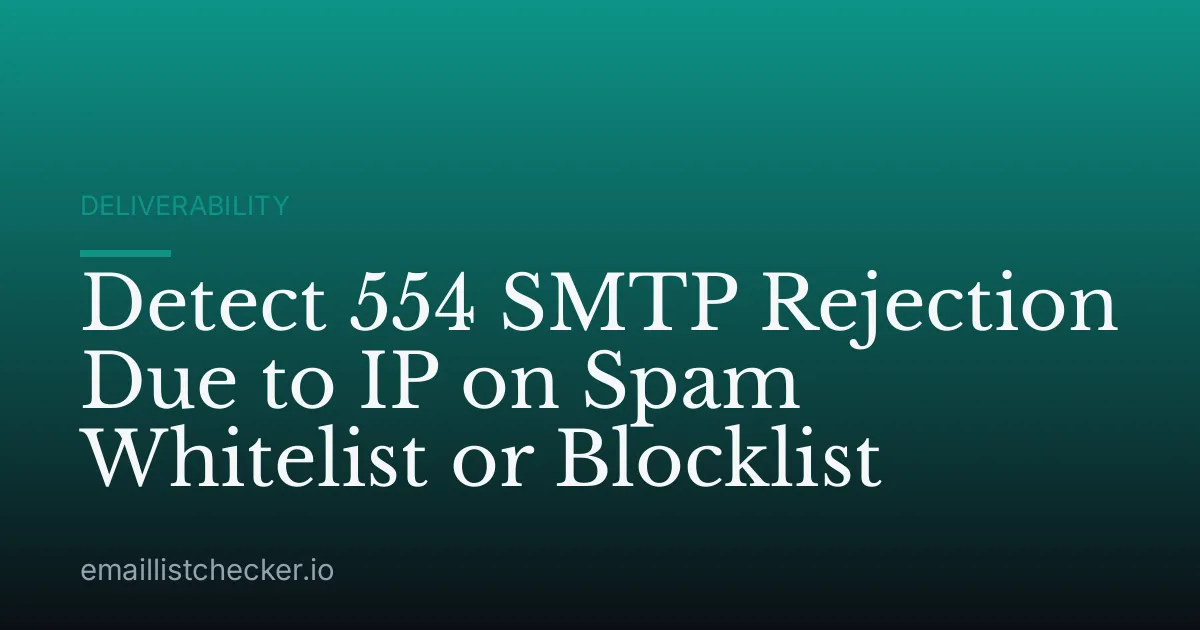 Detect 554 SMTP Rejection Due to IP on Spam Whitelist or Blocklist