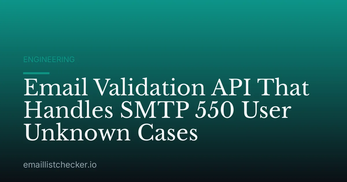 Email Validation API That Handles SMTP 550 User Unknown Cases