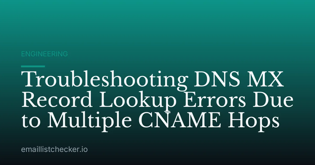Troubleshooting DNS MX Record Lookup Errors Due to Multiple CNAME Hops