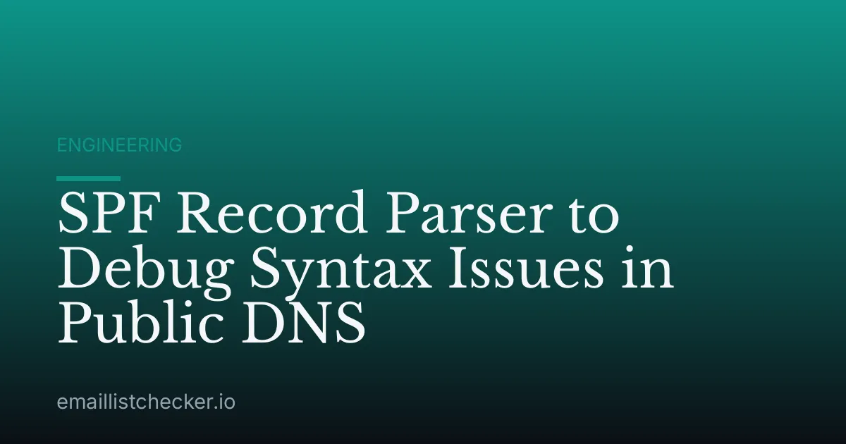 SPF Record Parser to Debug Syntax Issues in Public DNS