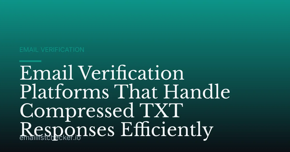 Email Verification Platforms That Handle Compressed TXT Responses Efficiently