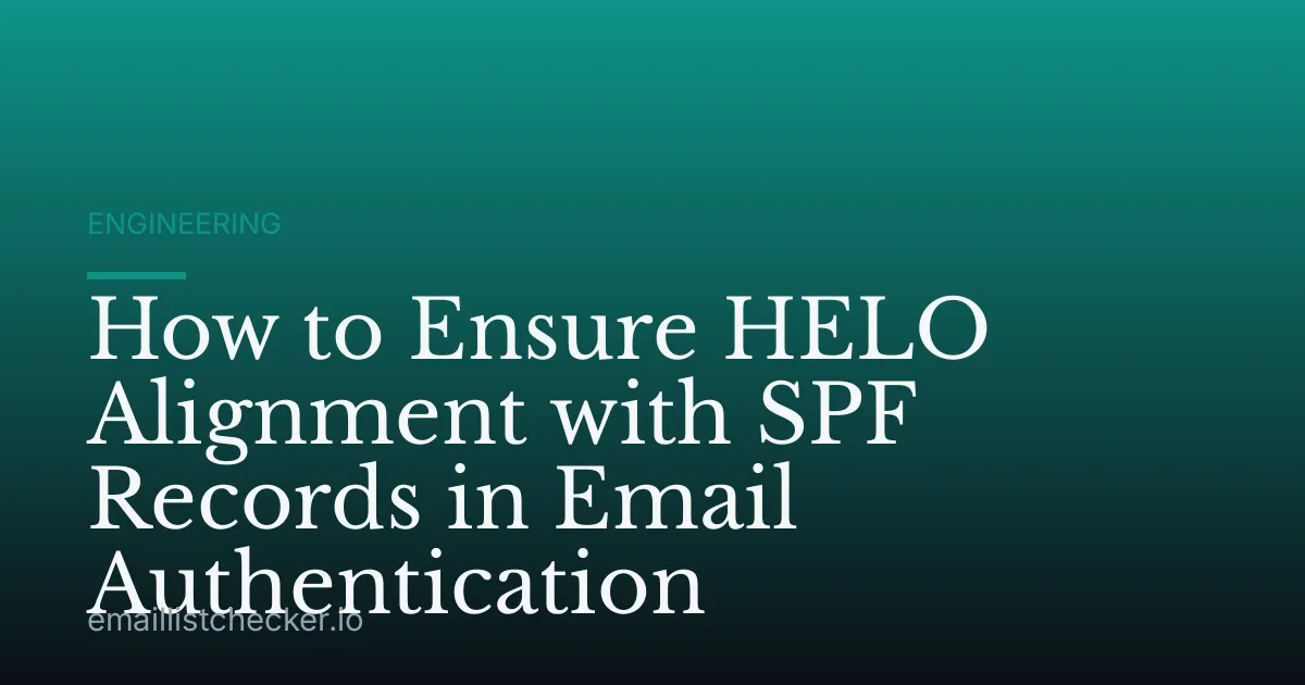 How to Ensure HELO Alignment with SPF Records in Email Authentication