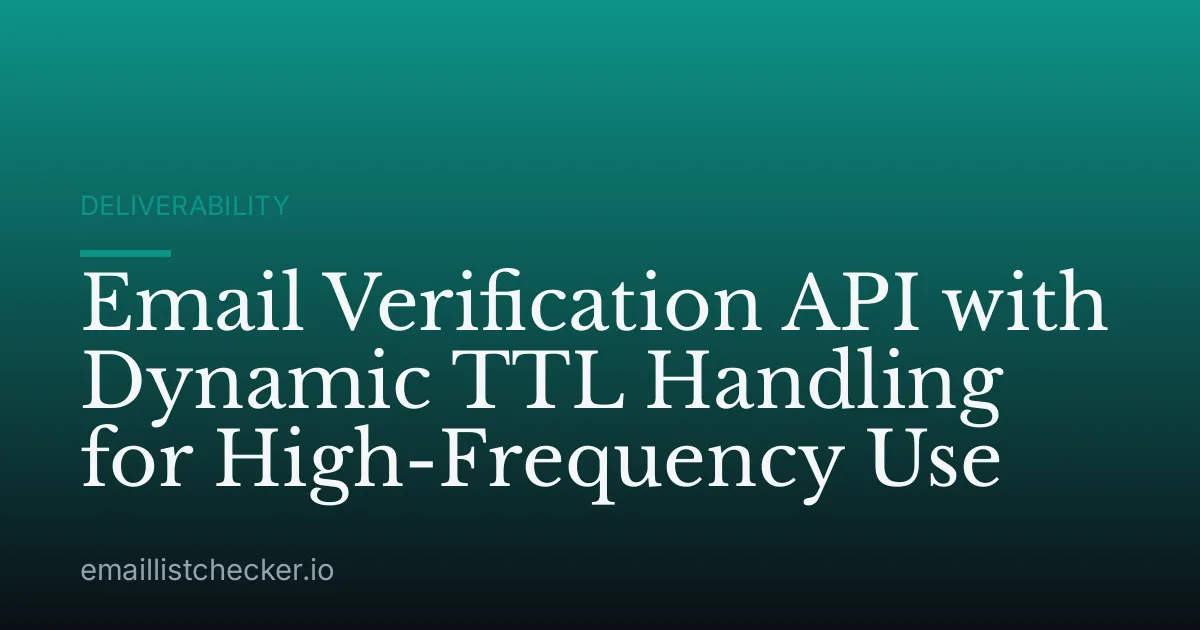 Email Verification API with Dynamic TTL Handling for High-Frequency Use
