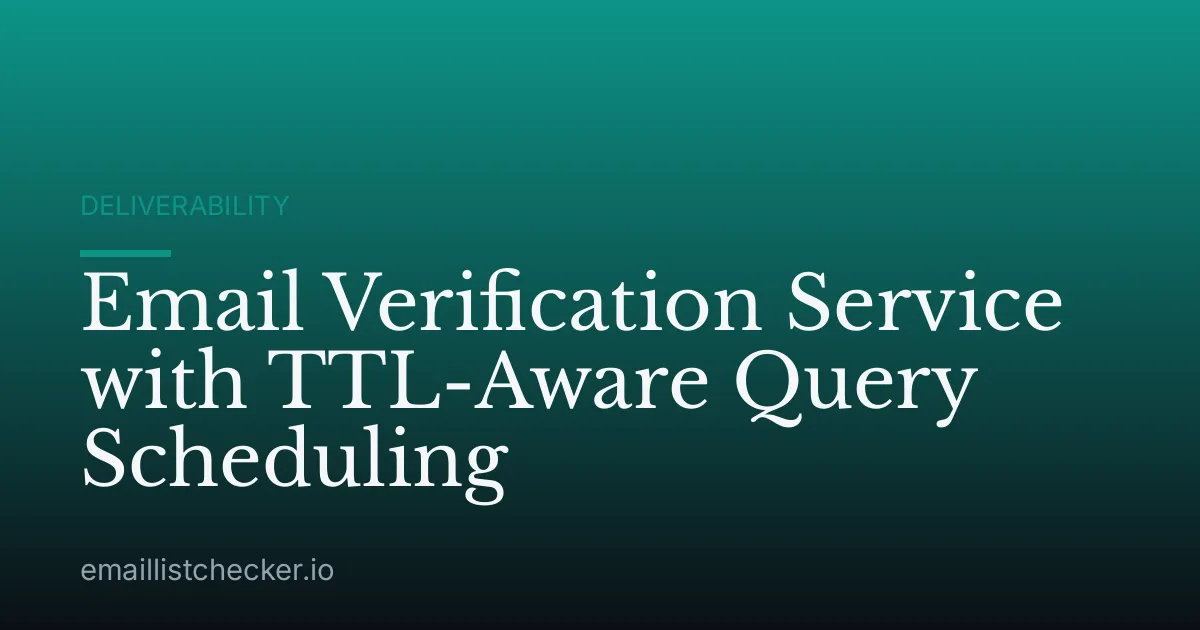 Email Verification Service with TTL-Aware Query Scheduling