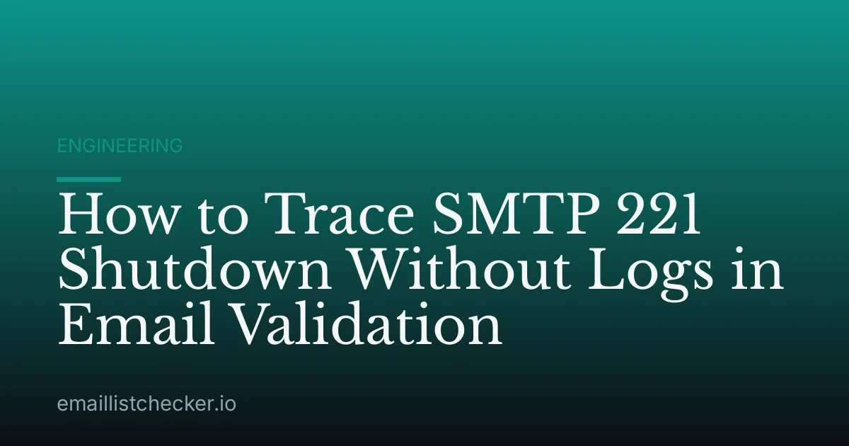 How to Trace SMTP 221 Shutdown Without Logs in Email Validation