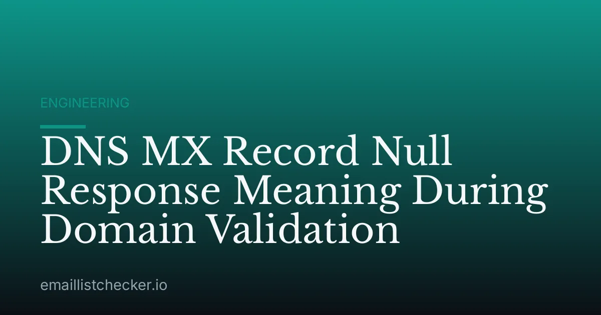 DNS MX Record Null Response Meaning During Domain Validation